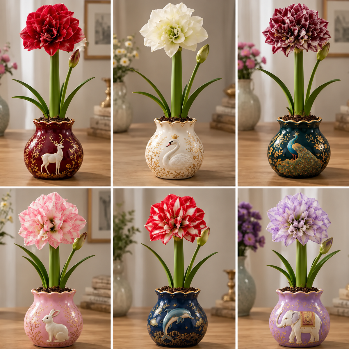 🌺Incredible Double Amaryllis Bulbs – No Soil, No Water, Just Watch It Grow