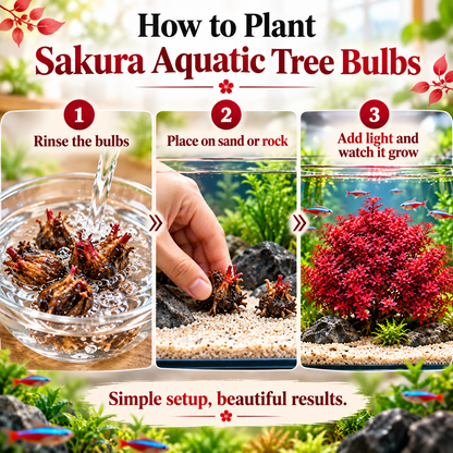 🌸 Crimson Sakura Aquatic Tree – Create a Fiery Underwater Mini Forest 🌲