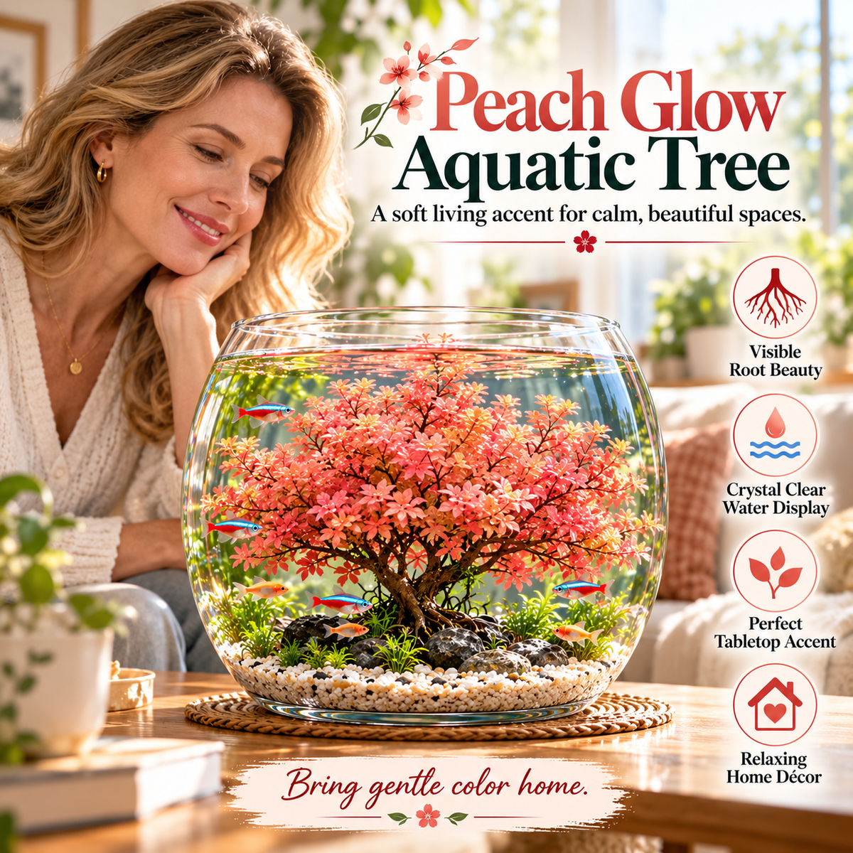 🌸 Crimson Sakura Aquatic Tree – Create a Fiery Underwater Mini Forest 🌲