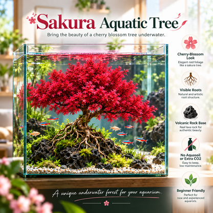 🌸 Crimson Sakura Aquatic Tree – Create a Fiery Underwater Mini Forest 🌲