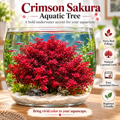 🌸 Crimson Sakura Aquatic Tree – Create a Fiery Underwater Mini Forest 🌲