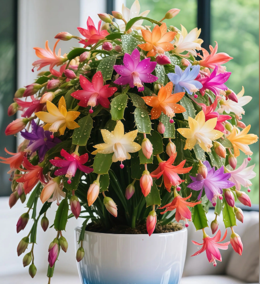 🦀Mix Colors Schlumbergera Bulbs– Easy-Care Blooms in Every Shade, Even in Winter ❄️🌈