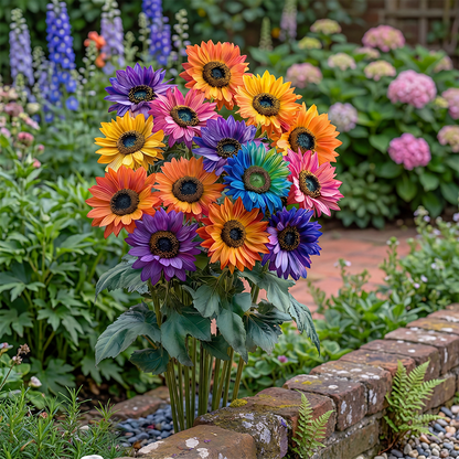🌈✨Rainbow Sunflower🎨Oil Painting Garden