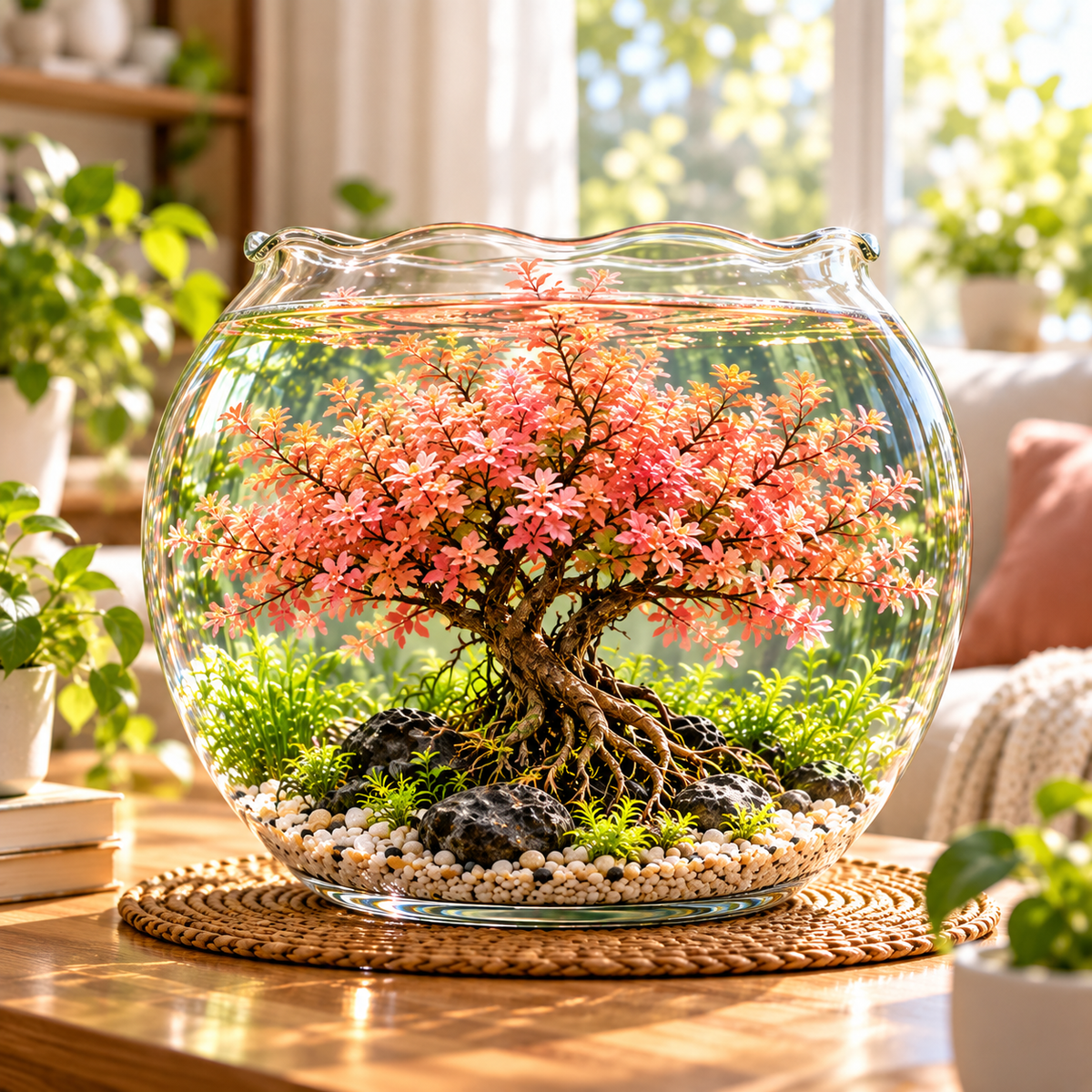 🌸 Crimson Sakura Aquatic Tree – Create a Fiery Underwater Mini Forest 🌲