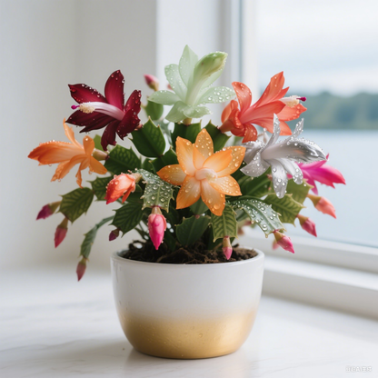 🦀Mix Colors Schlumbergera Bulbs– Easy-Care Blooms in Every Shade, Even in Winter ❄️🌈