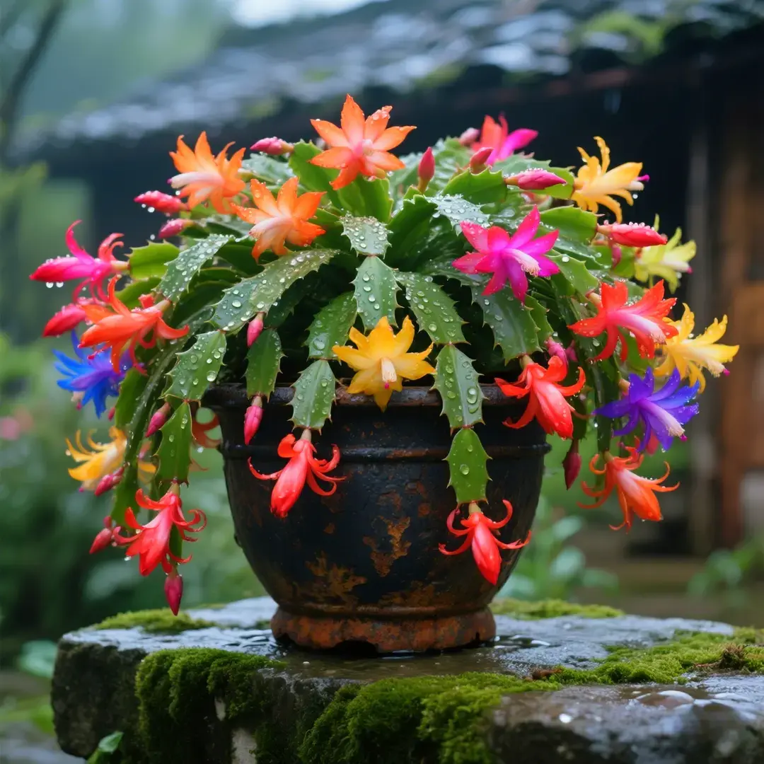 🦀Mix Colors Schlumbergera Bulbs– Easy-Care Blooms in Every Shade, Even in Winter ❄️🌈