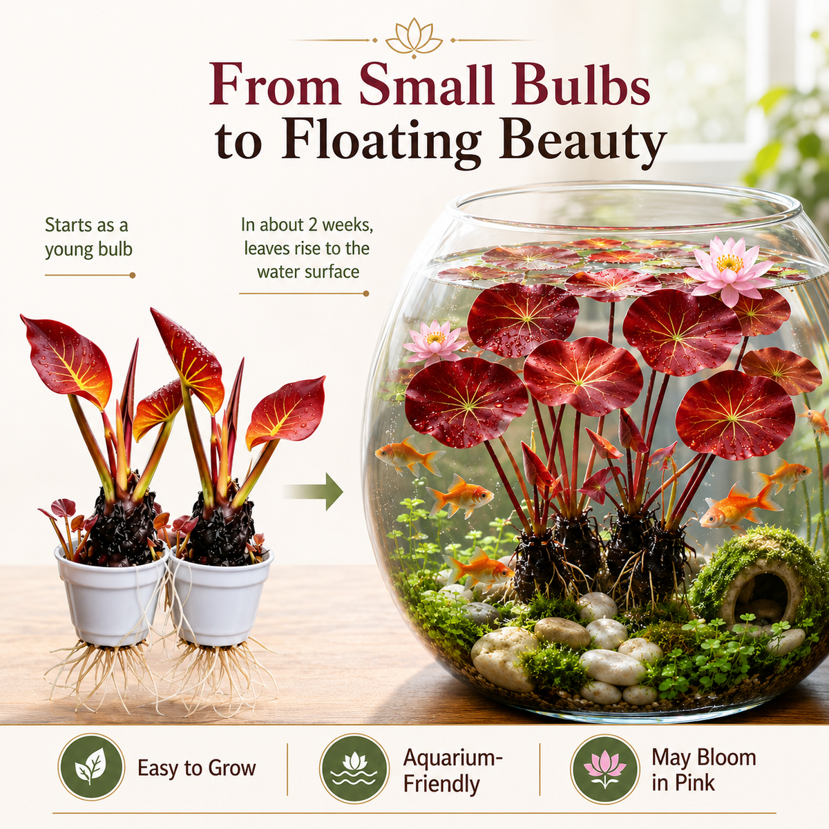 🌸 Hydroponic Lotus Planting Roots – Create a Beautiful Indoor Water Garden