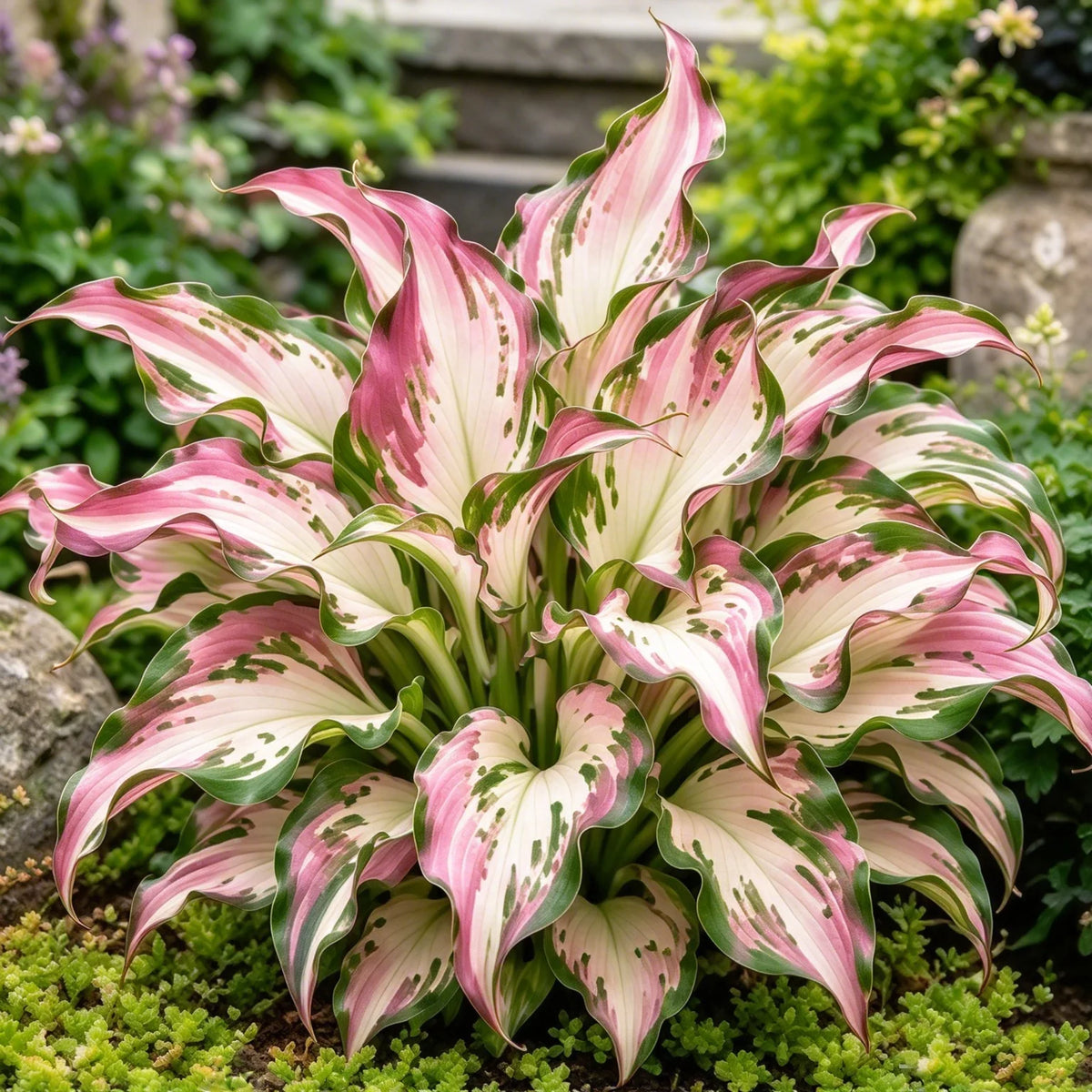 🔥 Rare Fireburst Hosta Bulbs – Eye-Catching Flame-Like Multicolor Foliage
