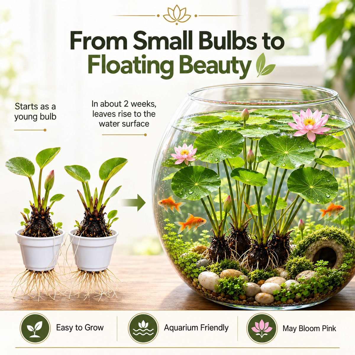 🌸 Hydroponic Lotus Planting Roots – Create a Beautiful Indoor Water Garden