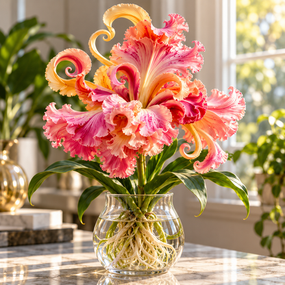🌸 Royal Ruffle Fantasy Lily Bulbs – Grow in Water or Soil, Giant Ruffled Blooms