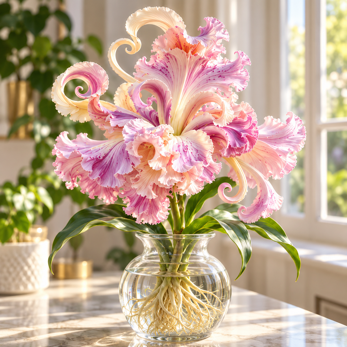 🌸 Royal Ruffle Fantasy Lily Bulbs – Grow in Water or Soil, Giant Ruffled Blooms