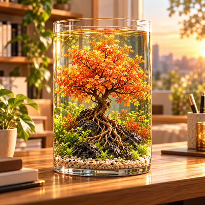 🌸 Crimson Sakura Aquatic Tree – Create a Fiery Underwater Mini Forest 🌲