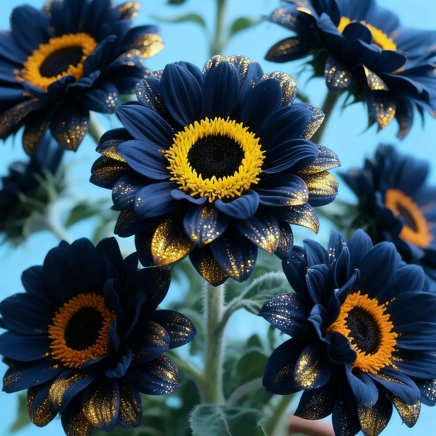 🌌🔥 Midnight Blaze Sunflower Seeds🪴– The Rarest Sunflower You’ll Ever Grow! 🌻