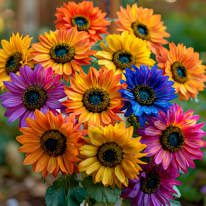 🌈✨Rainbow Sunflower🎨Oil Painting Garden
