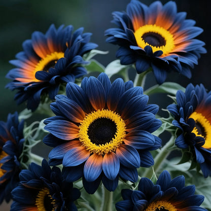 🌌🔥 Midnight Blaze Sunflower Seeds🪴– The Rarest Sunflower You’ll Ever Grow! 🌻