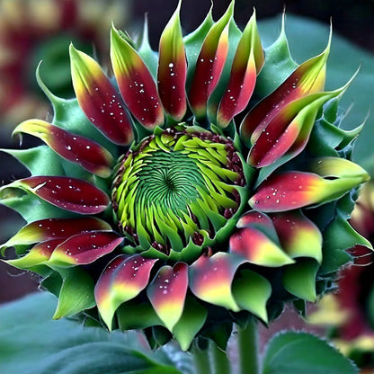 Twin Red And Green Sunflower Seeds