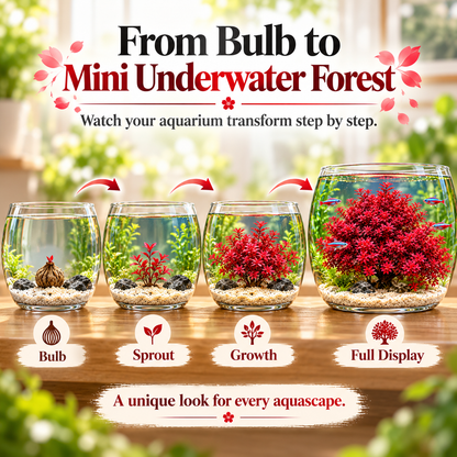 🌸 Crimson Sakura Aquatic Tree – Create a Fiery Underwater Mini Forest 🌲