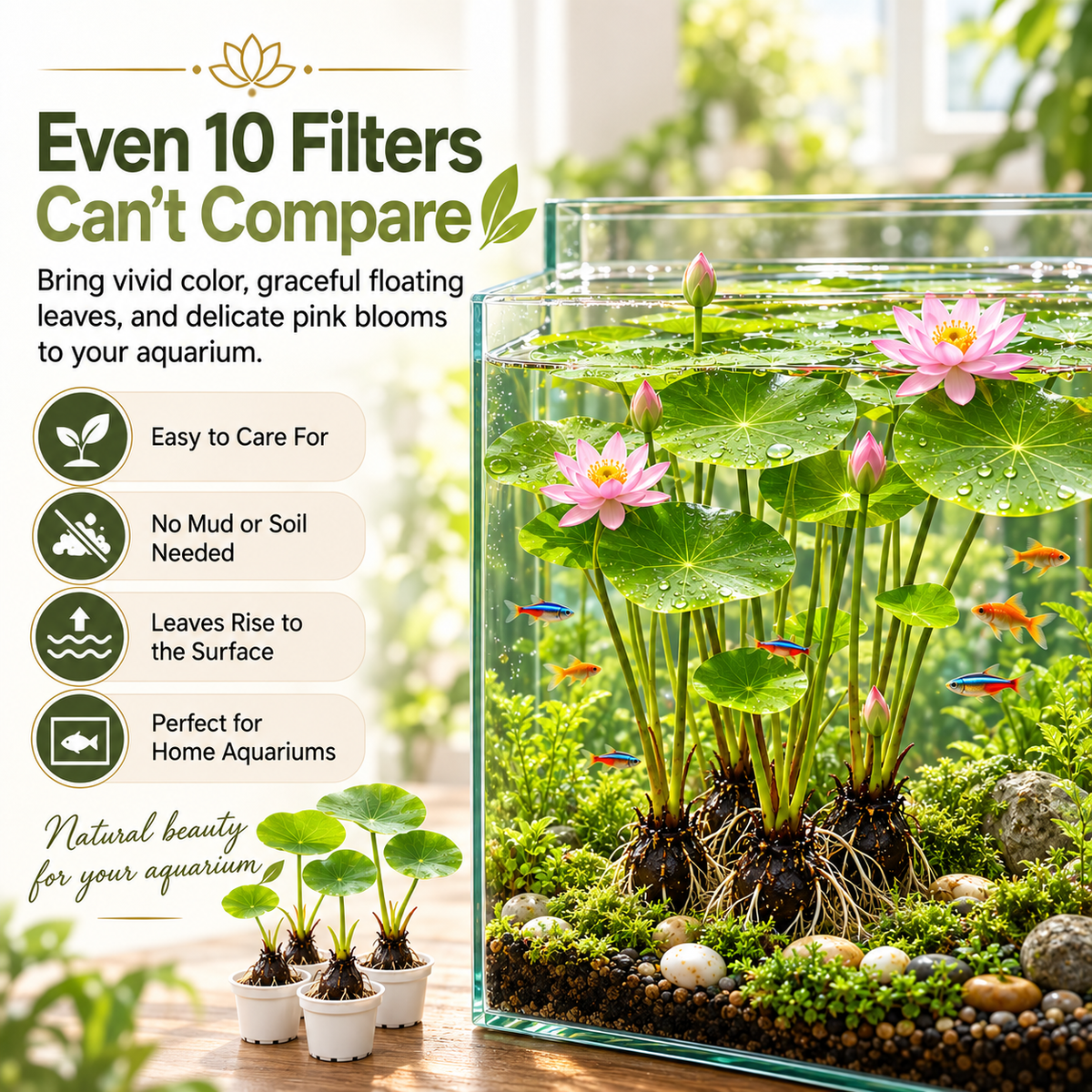 🌸 Hydroponic Lotus Planting Roots – Create a Beautiful Indoor Water Garden