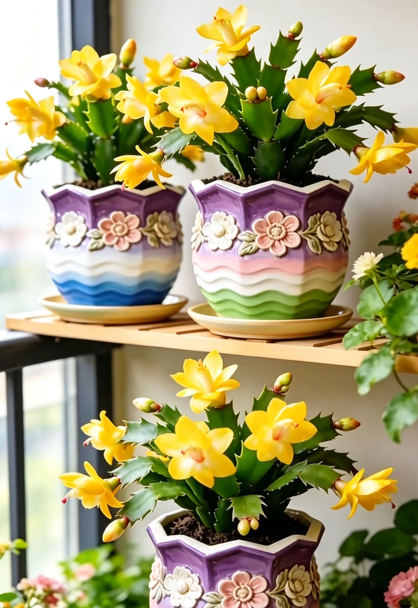 🦀Mix Colors Schlumbergera Bulbs– Easy-Care Blooms in Every Shade, Even in Winter ❄️🌈